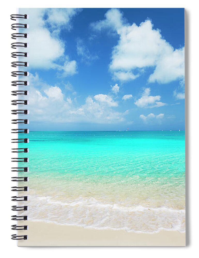 Tropical White Sand Beach And Sea Spiral Notebook by Design Pics Vibe -  Fine Art America