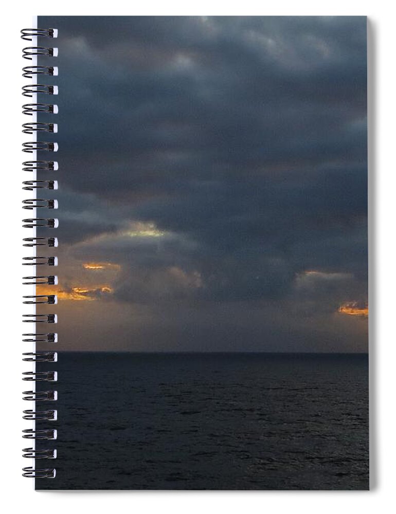 Sunset Spiral Notebook featuring the photograph Troubled Skies by Jennifer Wheatley Wolf