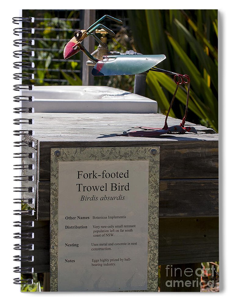 Animal Spiral Notebook featuring the photograph Trowel Bird by Steven Ralser