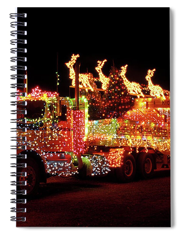 Photography Spiral Notebook featuring the photograph Truck 18 Wheeler Tractor Trailer by Vintage Images