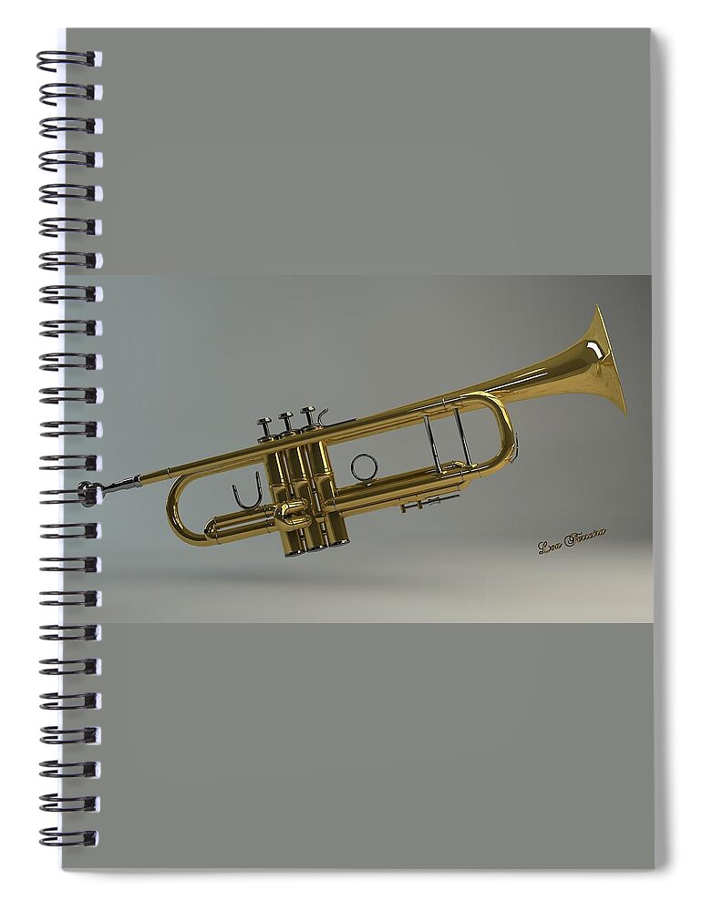 Trumpet Spiral Notebook featuring the digital art Trumpet by Louis Ferreira