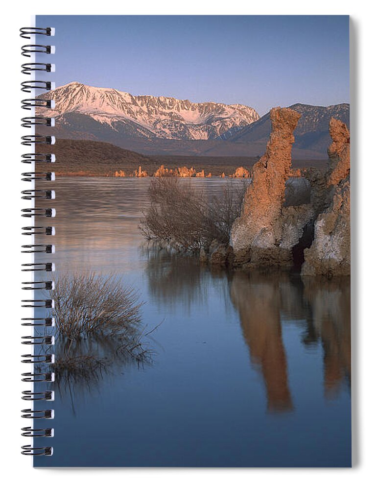 Feb0514 Spiral Notebook featuring the photograph Tufa Formations Along Mono Lake by Tim Fitzharris