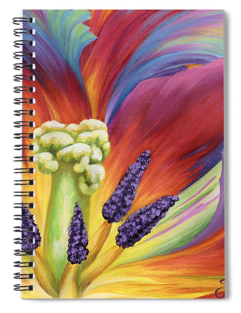 Tulip Spiral Notebook featuring the painting Tulip Color Study by Jane Girardot