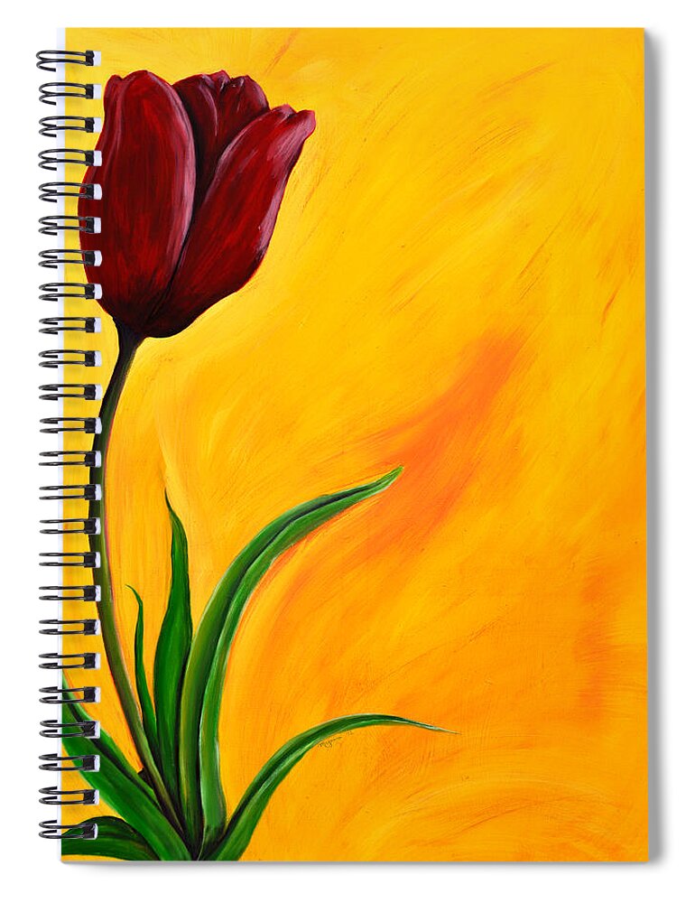 Tulip Spiral Notebook featuring the painting Tulip by Meganne Peck