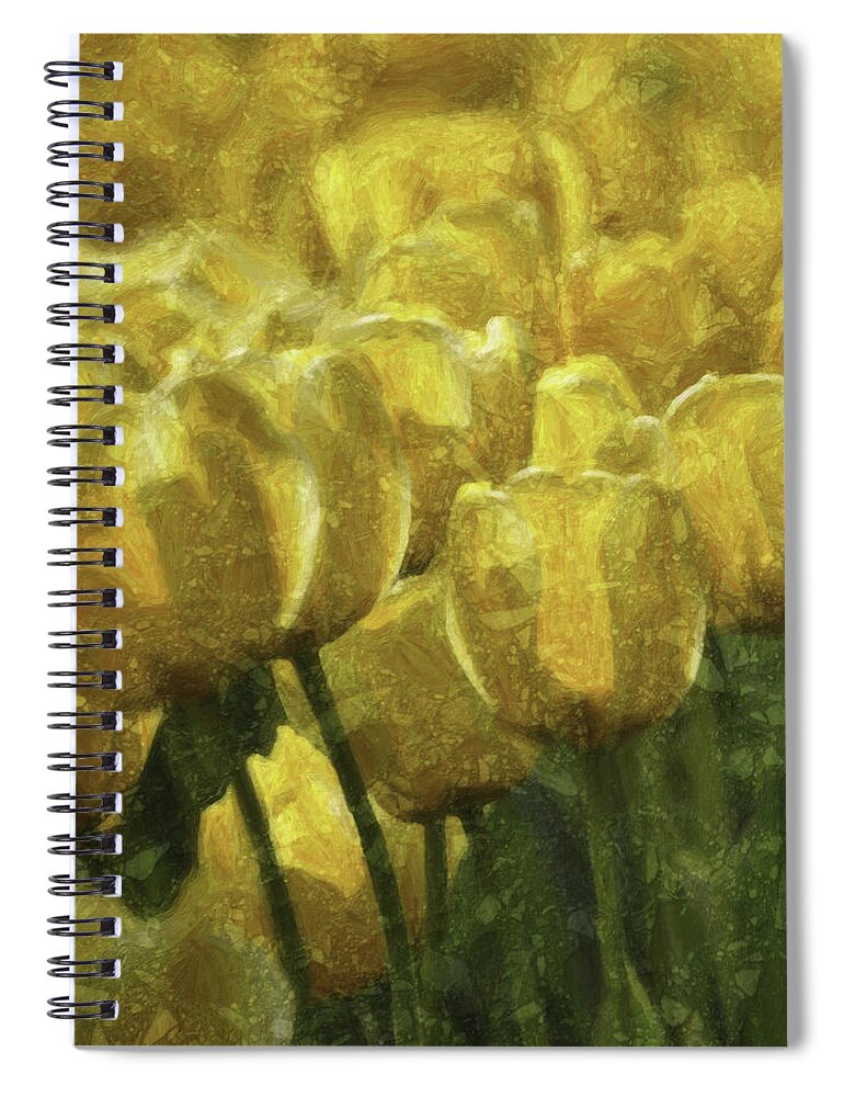 Flower Spiral Notebook featuring the photograph Tulips All Over by Trish Tritz