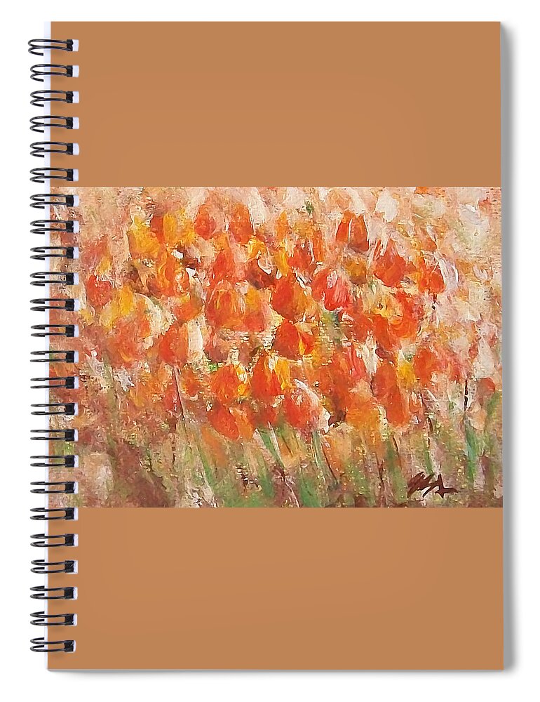 Impressionist Spiral Notebook featuring the painting Tulips by Jane See