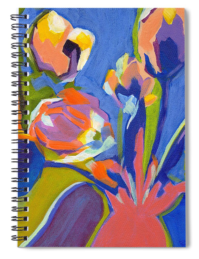 Tanya Filichkin Spiral Notebook featuring the painting Tulip Variations by Tanya Filichkin