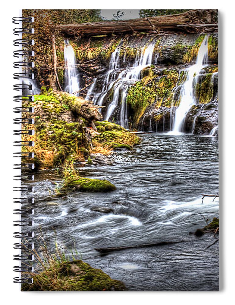 Tumwater Spiral Notebook featuring the photograph Tumwater Falls by Barry Jones