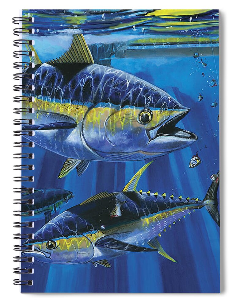 Tuna Spiral Notebook featuring the painting Tuna Blitz Off0039 by Carey Chen