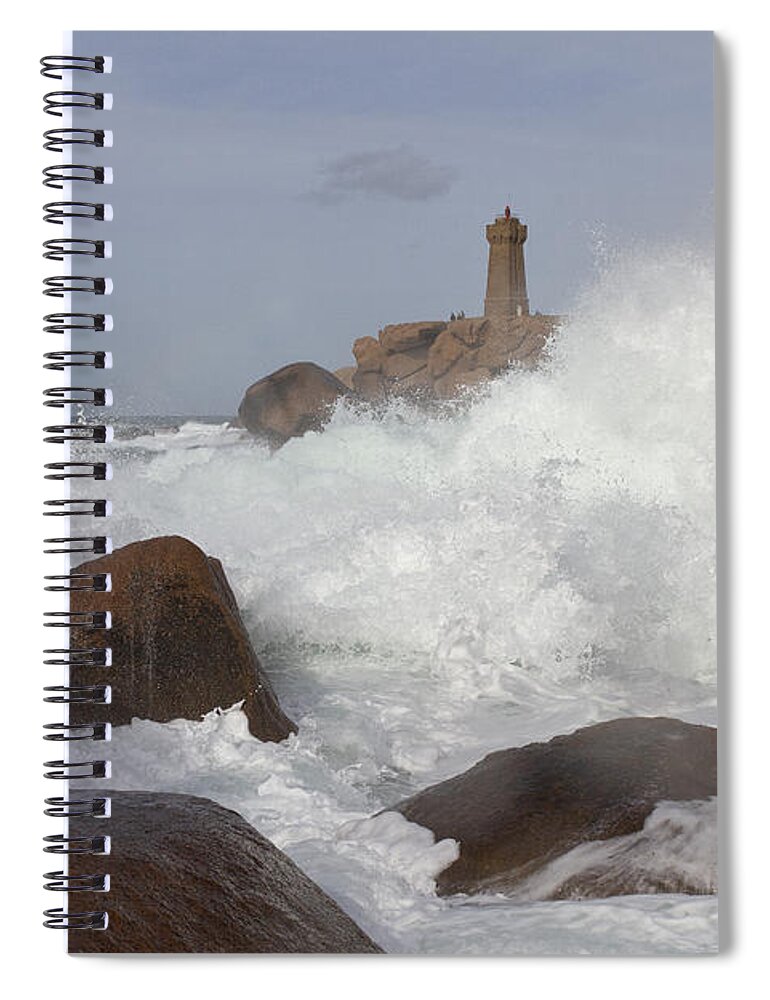 Wave Spiral Notebook featuring the photograph Turbulent Waters by Heiko Koehrer-Wagner