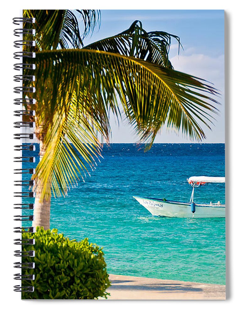 Cozumel Spiral Notebook featuring the photograph Turquoise waters in Cozumel by Mitchell R Grosky