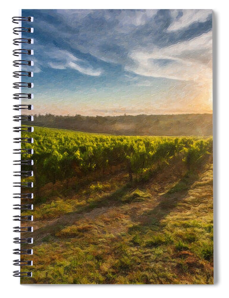 Tuscany Spiral Notebook featuring the painting Tuscany Itl4280 by Dean Wittle