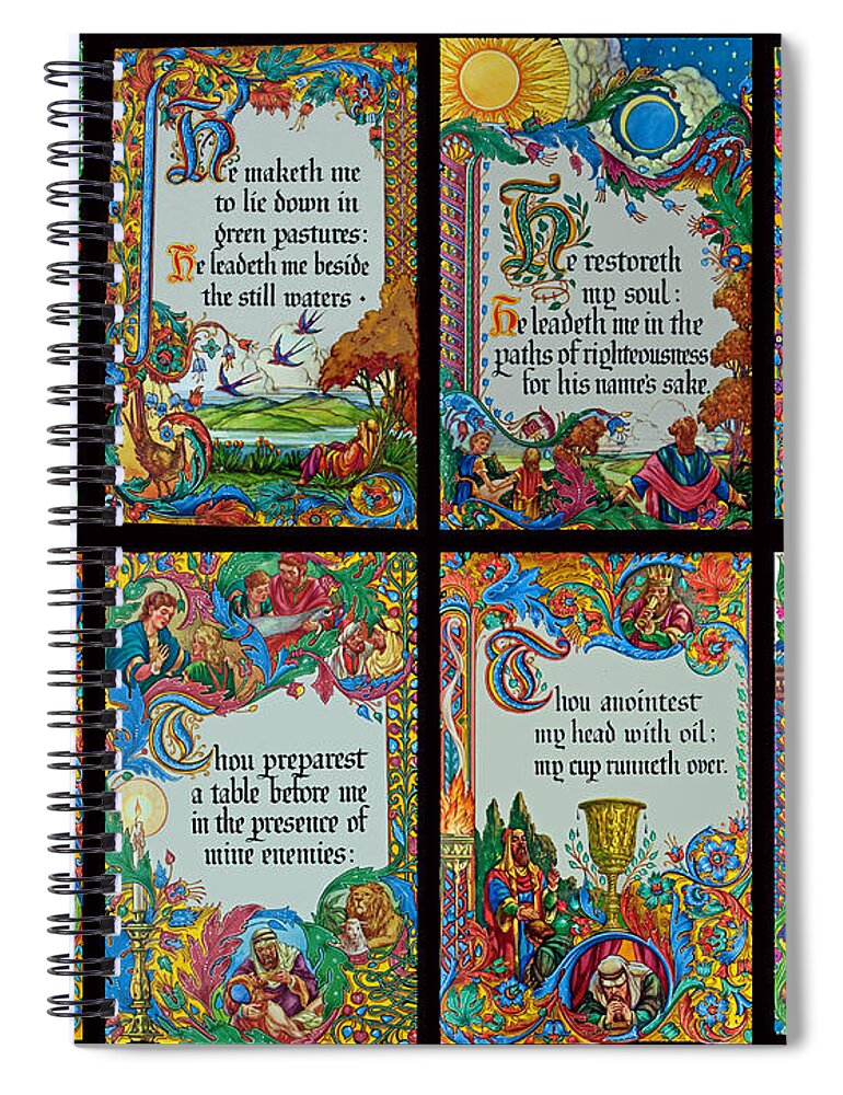 Holy Spiral Notebook featuring the photograph Twenty Third Psalm Collage 2 by Tikvah's Hope