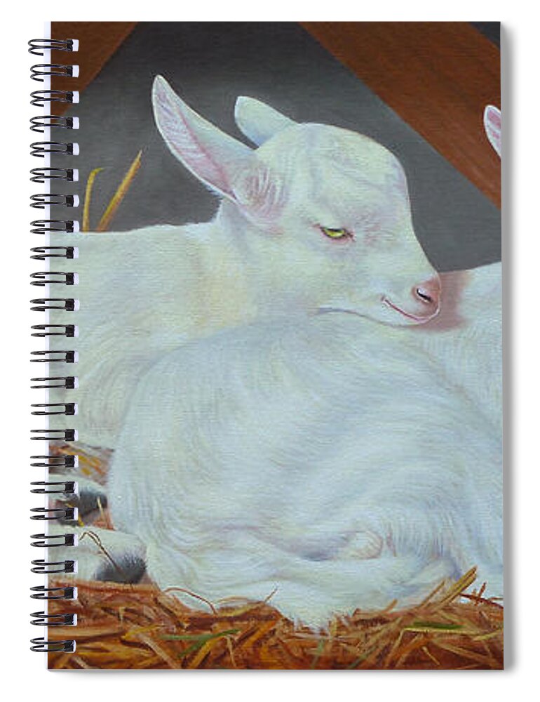 Twin Kids Spiral Notebook featuring the painting Twin Kids by K L Kingston