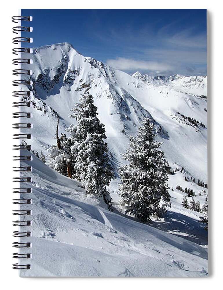 Landscape Spiral Notebook featuring the photograph Twin Peaks from Hidden Peak by Brett Pelletier