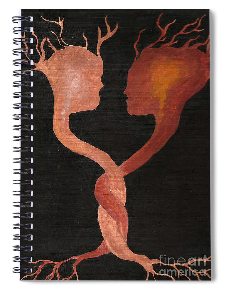 Figures Spiral Notebook featuring the painting Twins by Pamela Henry