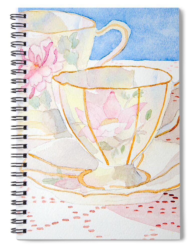 Tea Spiral Notebook featuring the painting Two for Tea by Laurel Best