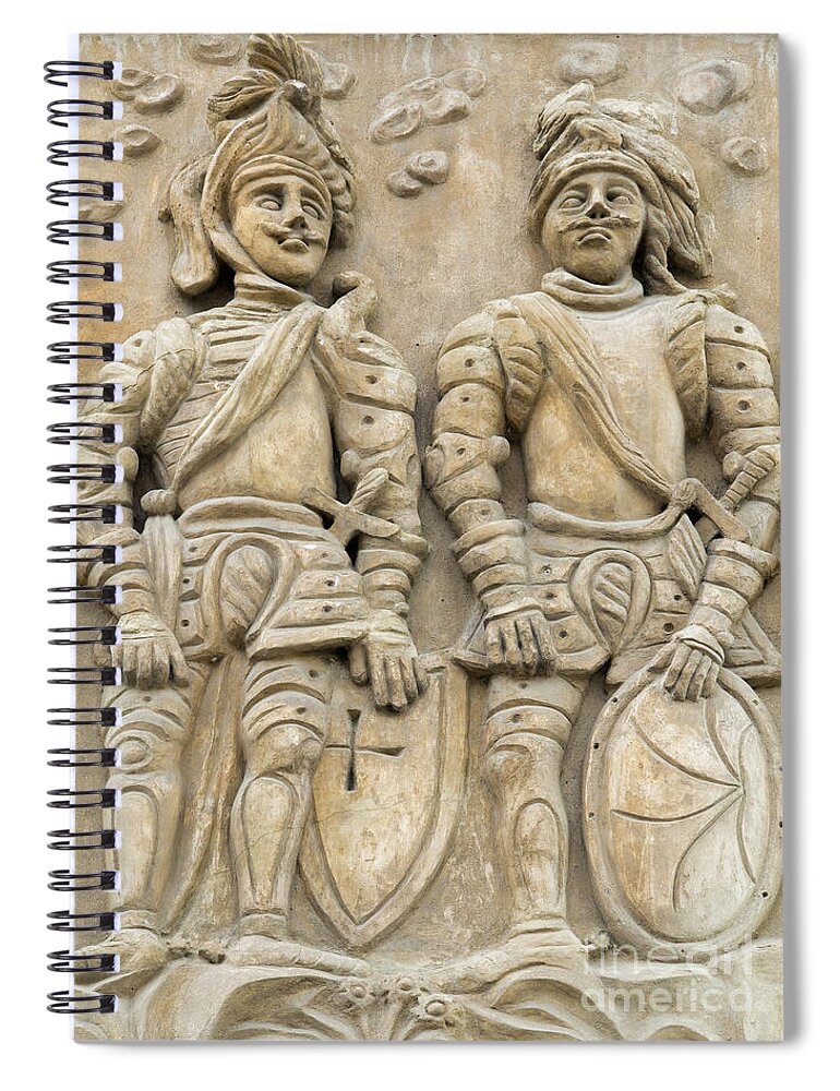 Kinght Spiral Notebook featuring the photograph Two Knights - House Sign by Michal Boubin