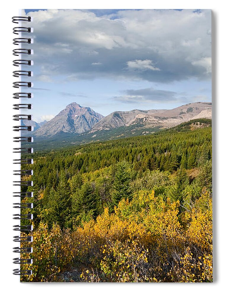 Autumn Spiral Notebook featuring the photograph Two Medicine Creek Valley in the Fall by Jeff Goulden