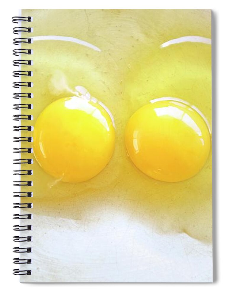 California Spiral Notebook featuring the photograph Two Raw Eggs by Hilary Brodey