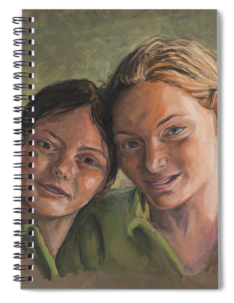 Portrait Spiral Notebook featuring the painting Two Sisters by Marco Busoni
