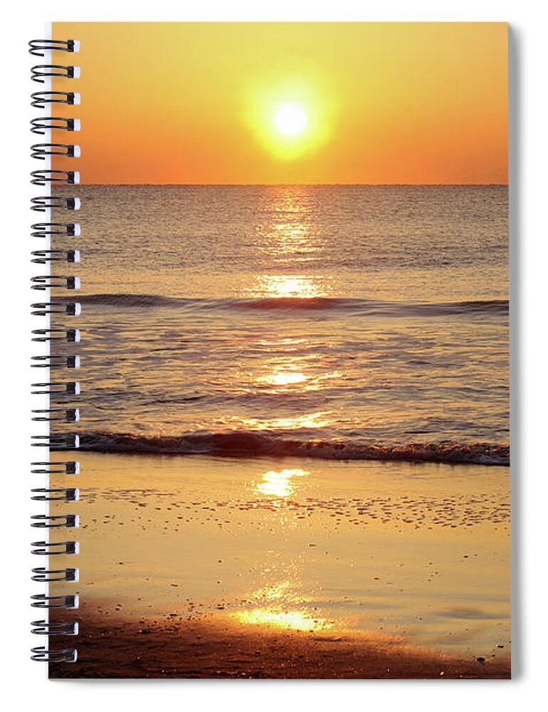 Water's Edge Spiral Notebook featuring the photograph Tybee Island Beach At Sunrise by Aimintang