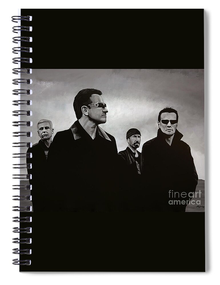 U2 Spiral Notebook featuring the painting U2 by Paul Meijering