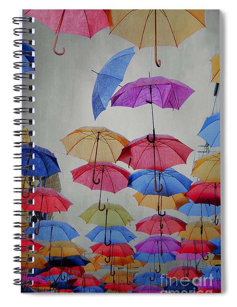 Art Spiral Notebook featuring the photograph Umbrellas by Jelena Jovanovic