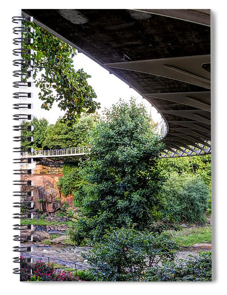 Falls Spiral Notebook featuring the relief Under the bridge by David Hart