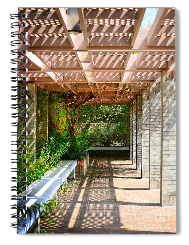 Gardens Spiral Notebook featuring the photograph Under The Pergula by Kathy Baccari