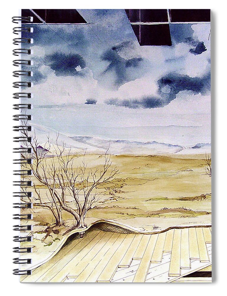 Landscape Spiral Notebook featuring the painting Unfinished Landscape by Sam Sidders
