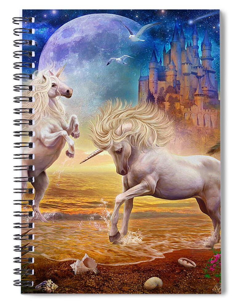 Fantasy Spiral Notebook featuring the photograph Unicorn Beach by MGL Meiklejohn Graphics Licensing