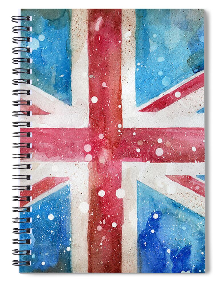 Watercolor Spiral Notebook featuring the painting Union Jack by Sean Parnell