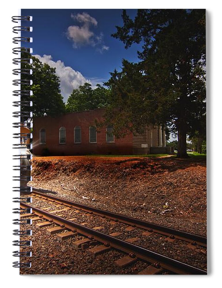 Up 7917 Spiral Notebook featuring the digital art Union Pacific 7917 Train by Linda Unger