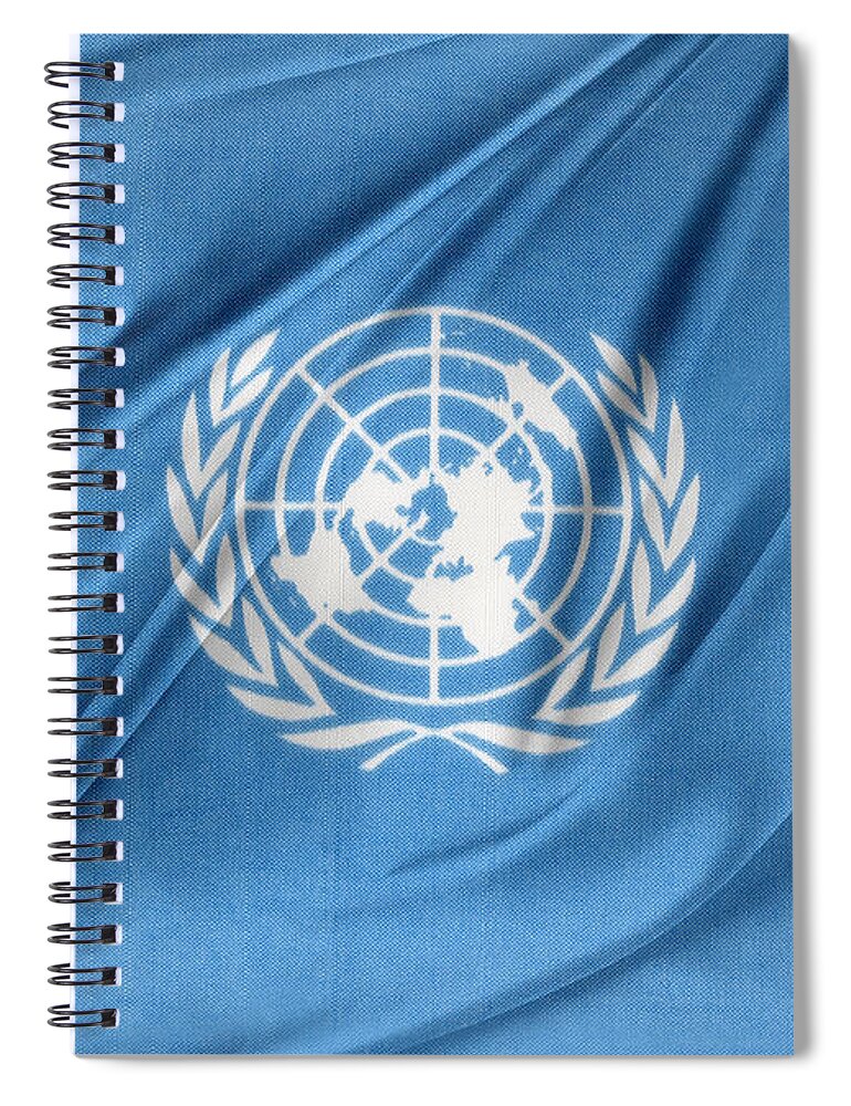 Color Spiral Notebook featuring the photograph United Nations by Les Cunliffe