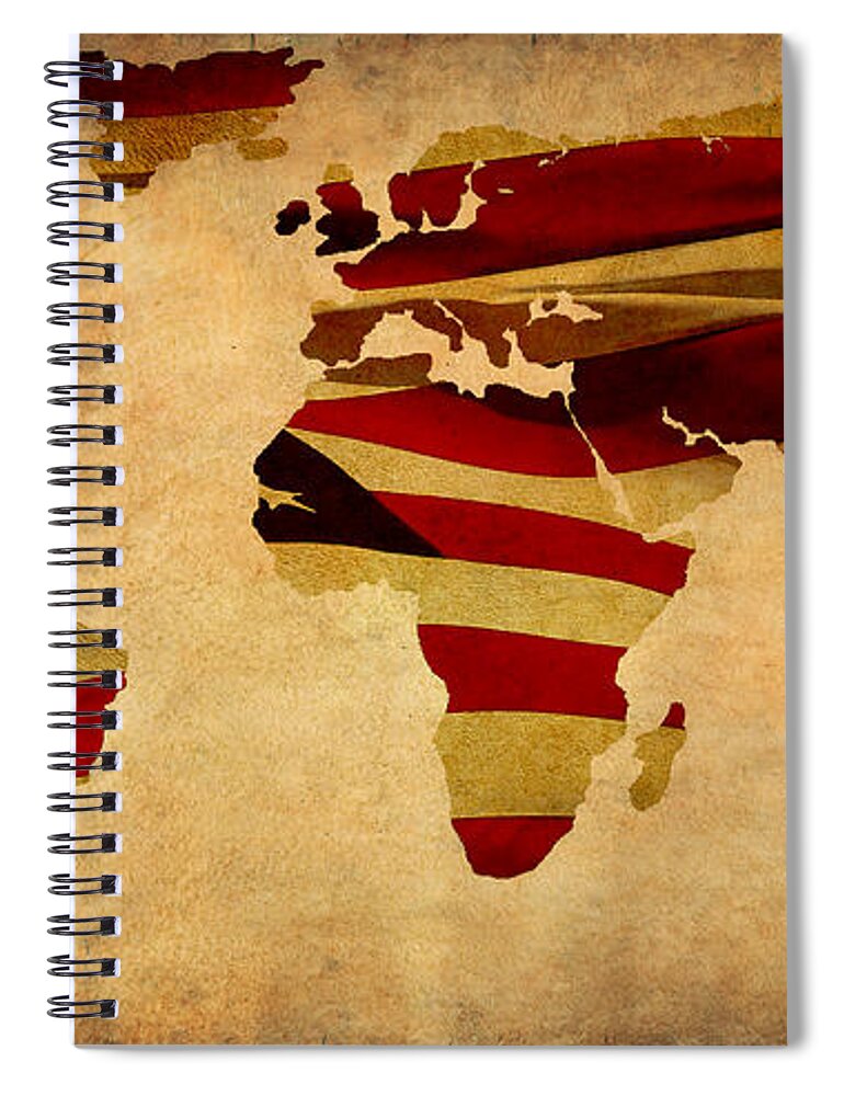 Maps Spiral Notebook featuring the photograph United World Map by Athena Mckinzie