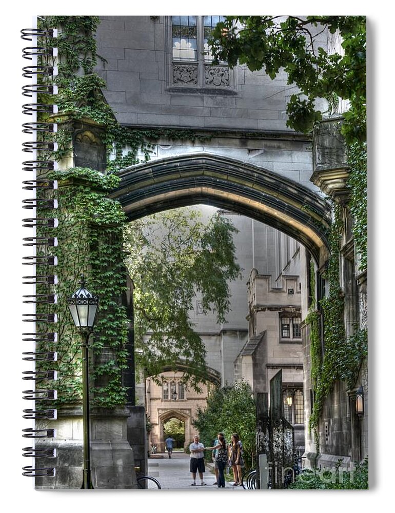 University Of Chicago Spiral Notebook featuring the photograph University of Chicago Quad by David Bearden