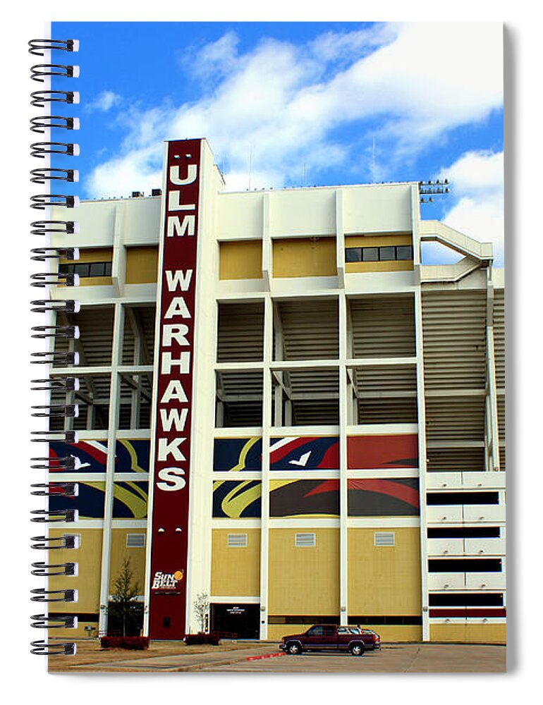 University Of Louisiana At Monroe Spiral Notebook featuring the photograph University of Louisiana At Monroe Malone Stadium by Kathy White