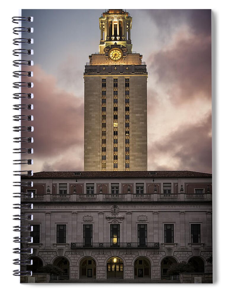 Joan Carroll Spiral Notebook featuring the photograph University of Texas Tower by Joan Carroll