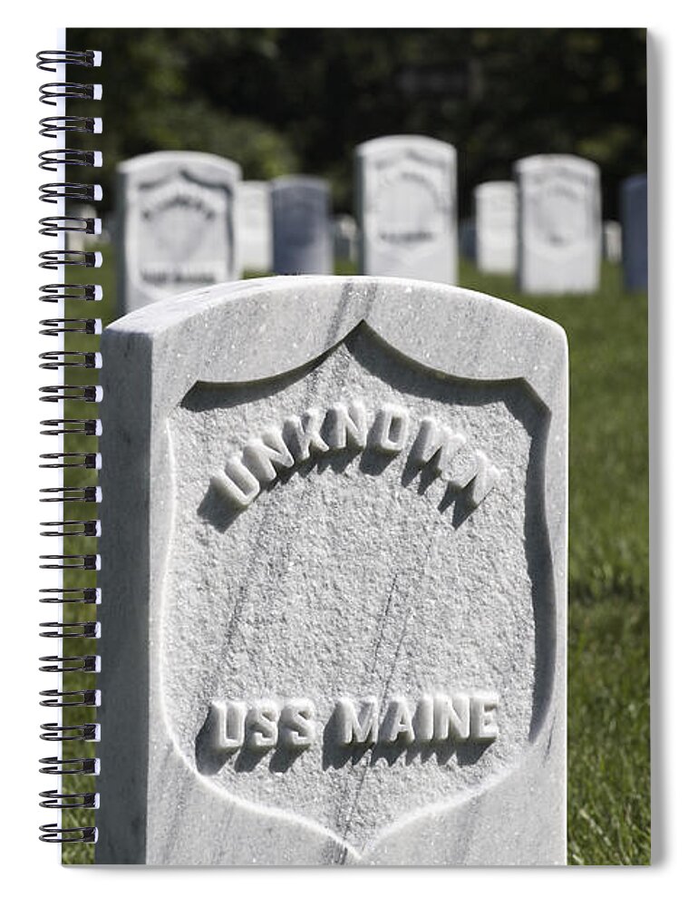 Arlington Spiral Notebook featuring the photograph Unknown from the USS Maine at Arlington National Cemetery by William Kuta