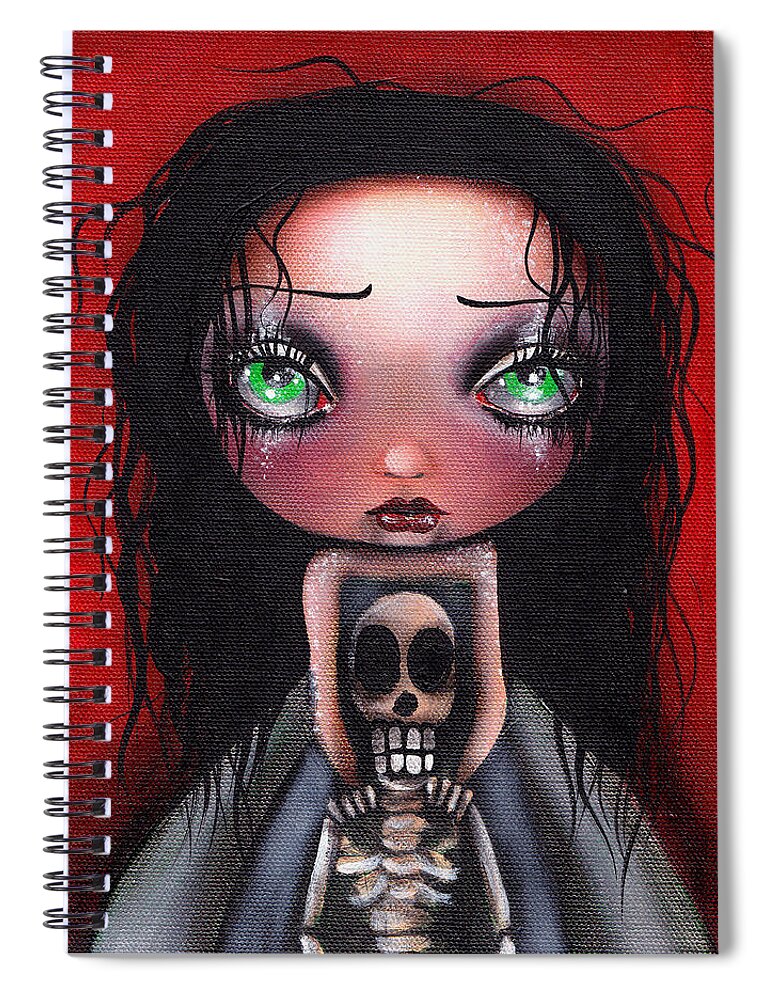 Abril Andrade Griffith Spiral Notebook featuring the painting Until the End by Abril Andrade