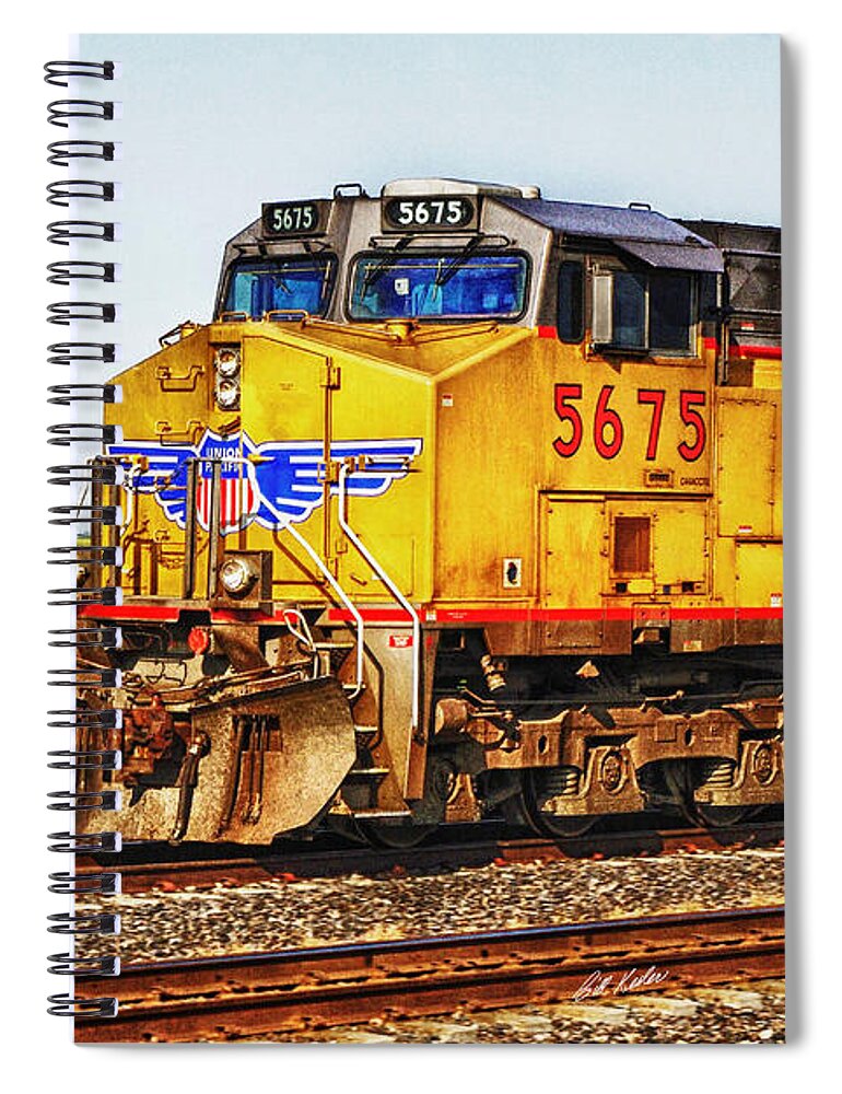 Locomotive Spiral Notebook featuring the photograph Up 5675 by Bill Kesler