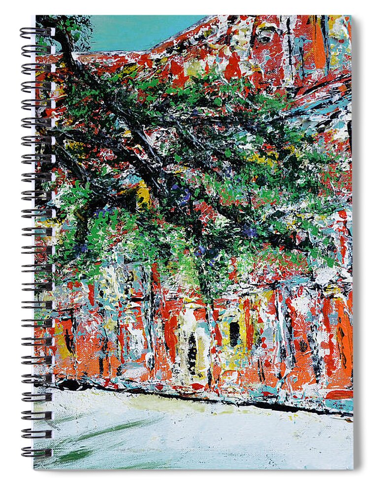 French Quarter Spiral Notebook featuring the painting Upper Pontalba Building by Alys Caviness-Gober