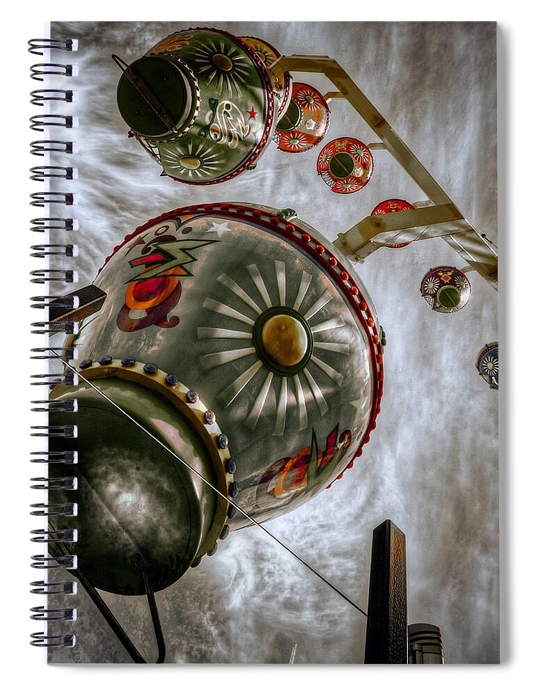 Ferris Wheel Spiral Notebook featuring the photograph Upwardly Mobile by Wayne Sherriff