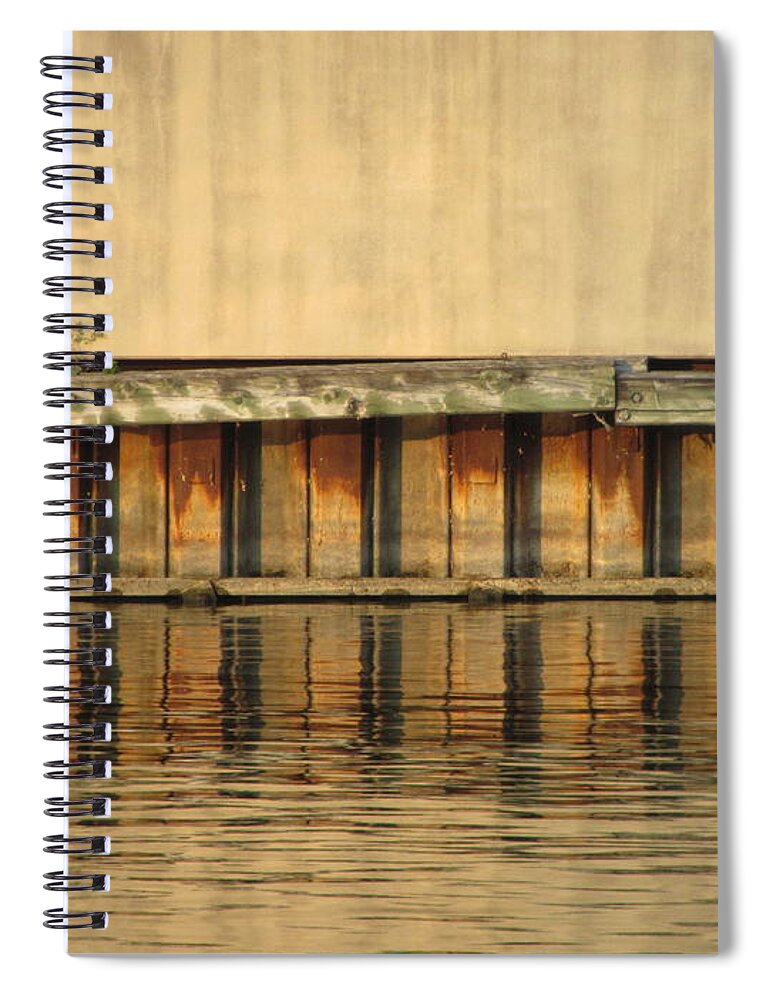 Urban Spiral Notebook featuring the photograph Urban Abstract River Reflections by Anita Burgermeister