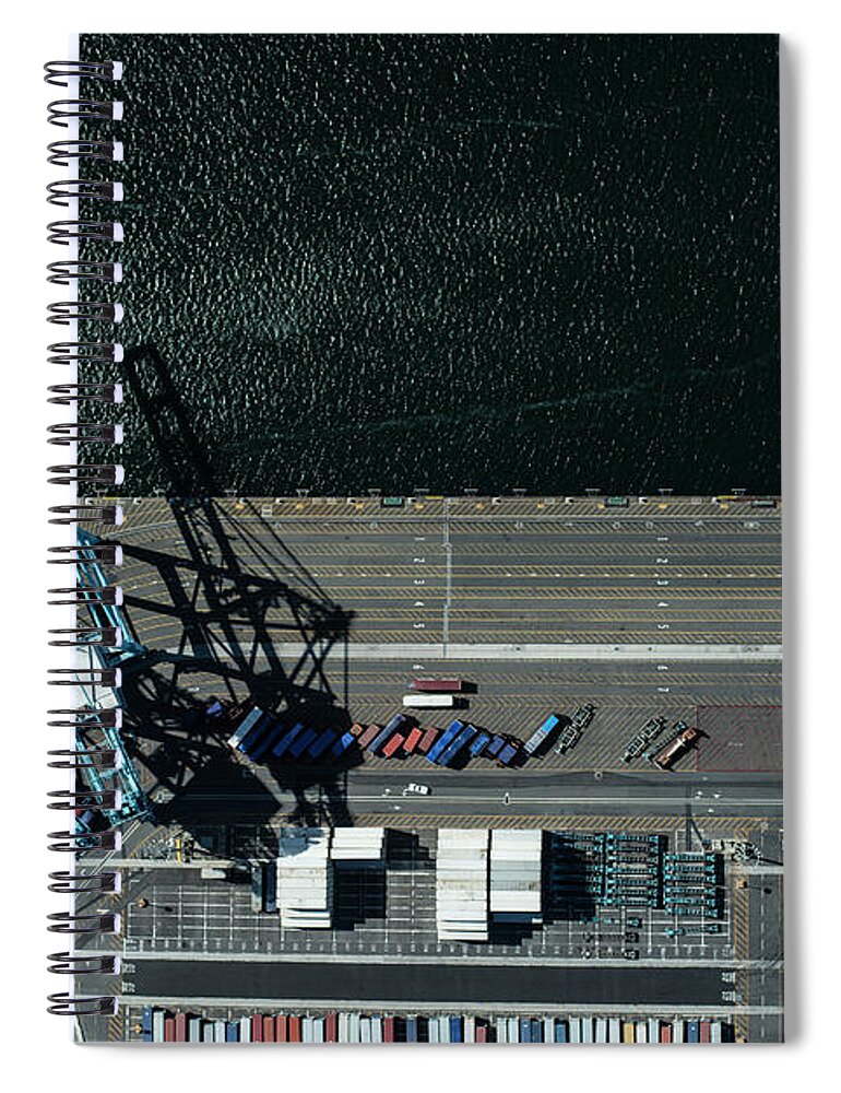 Industrial District Spiral Notebook featuring the photograph Urban Landscape With River And Industry by Michael H