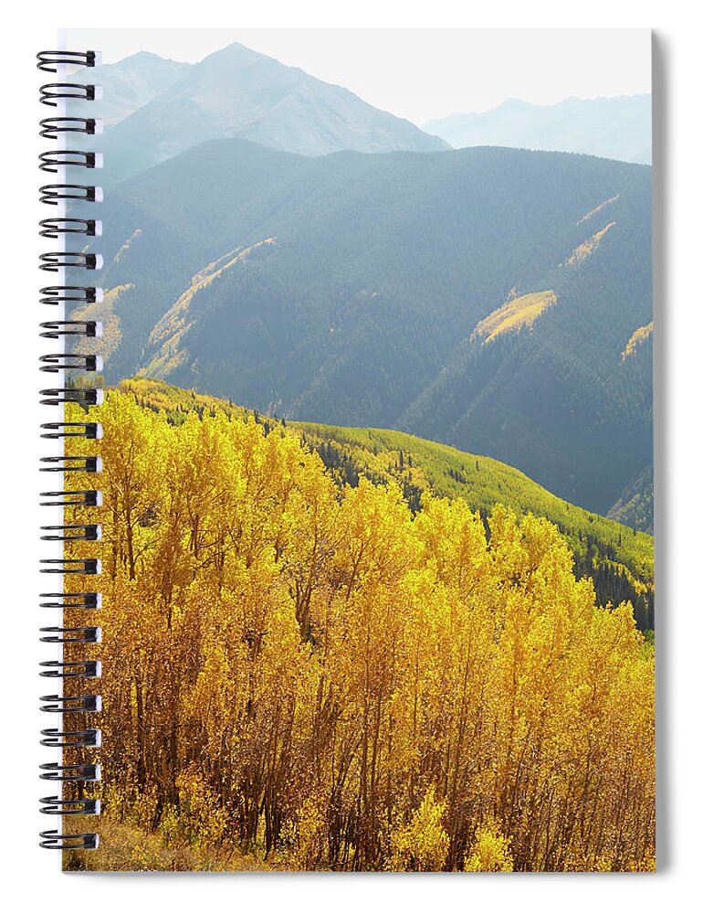 Scenics Spiral Notebook featuring the photograph Usa, Colorado, Autumn Landscape With by Kelly