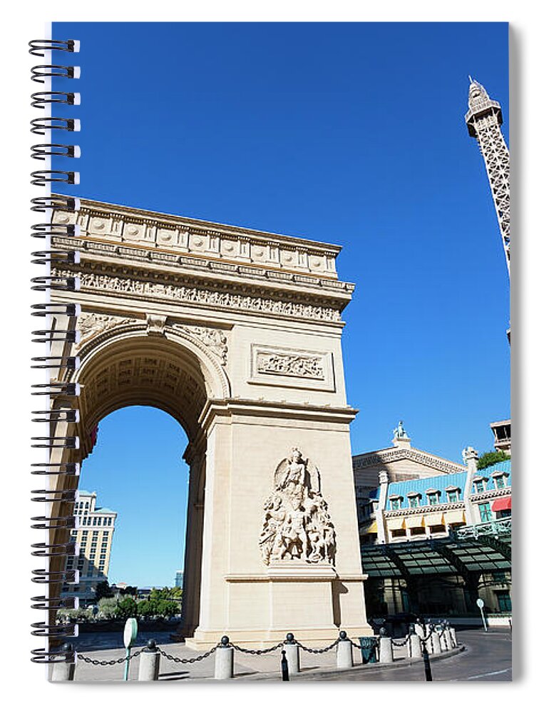 Arch Spiral Notebook featuring the photograph Usa, Nevada, Las Vegas, Paris Las Vegas by Sylvain Sonnet