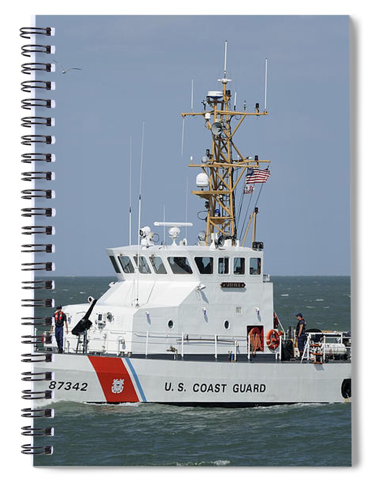 U.s Coast Guard Cutter Spiral Notebook featuring the photograph USCG Cutter Shrike by Bradford Martin