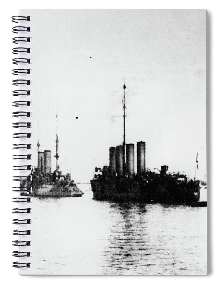 1909 Spiral Notebook featuring the photograph Uss Connecticut, 1909 by Granger